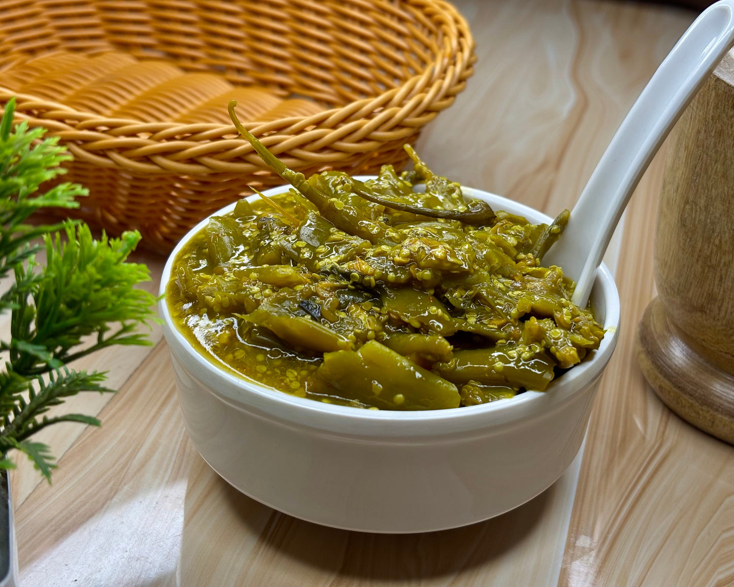 Spicy Green Chilli Pickle (ସବୁଜ ଲଙ୍କା ଆଚାର)