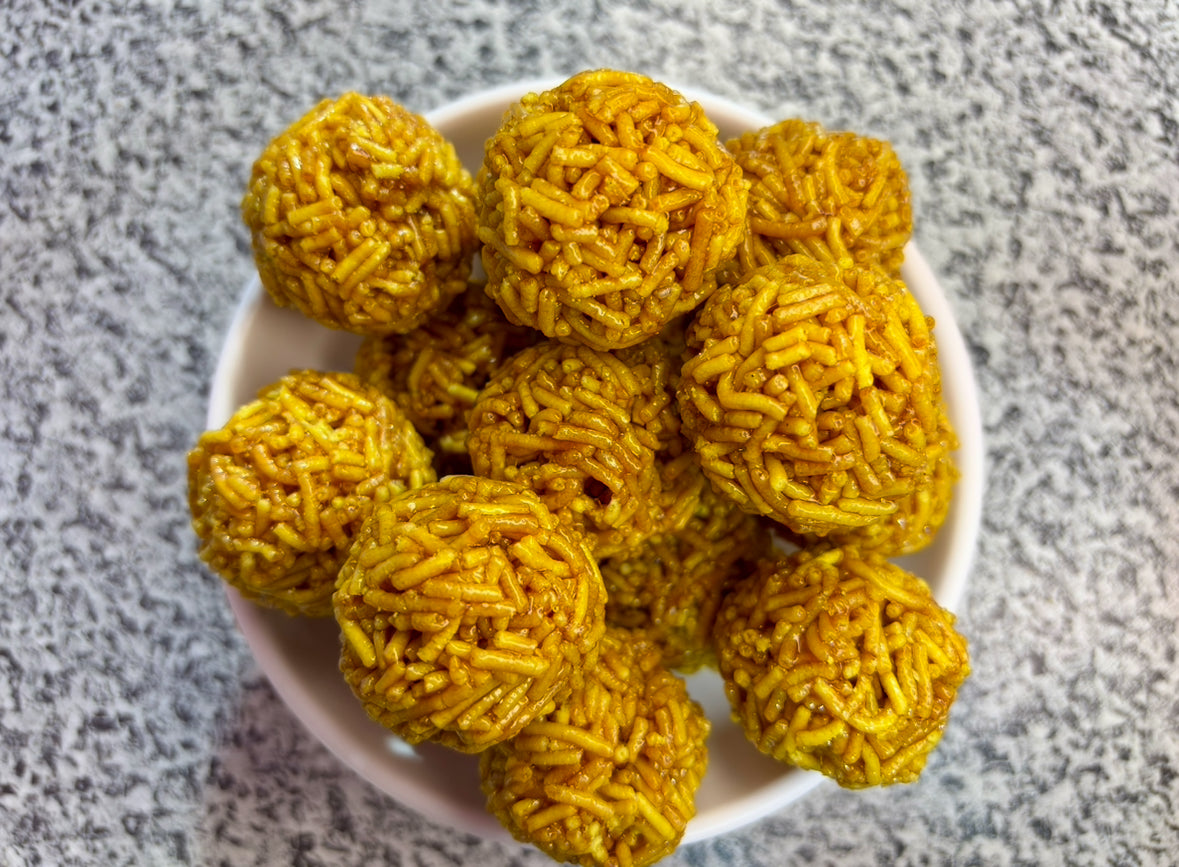 Sev Jaggery Ladu (ସେଭ ଗୁଡ଼ ଲଡୁ)