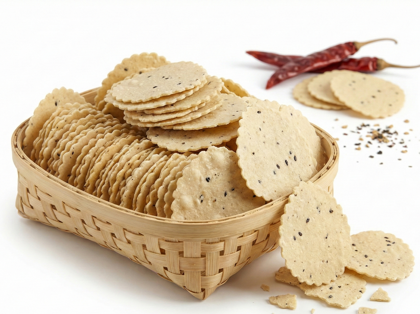 Coin Papad Black Paper Flavour (ଛୋଟ ଗୋଲମରିଚ ପାପଡ଼)