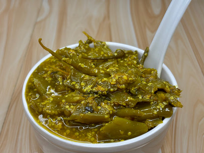 Spicy Green Chilli Pickle (ସବୁଜ ଲଙ୍କା ଆଚାର)
